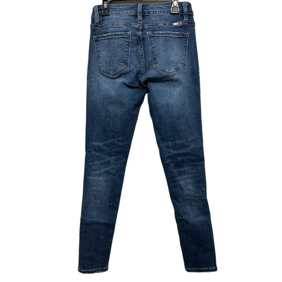 KANCAN Jeans Womens Size 5/26 Distressed Patch Leopard Cheetah Print - Picture 2 of 6